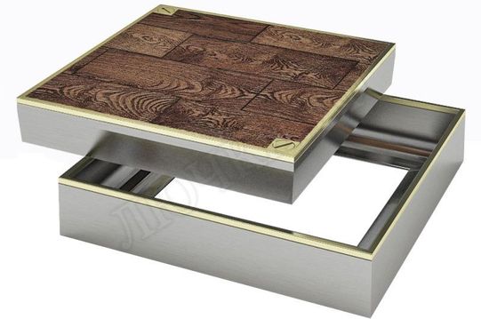 Напольный люк Премиум 44 мм с латунным кантом 1 створка Напольный люк Премиум 44 мм с латунным кантом 1 створка