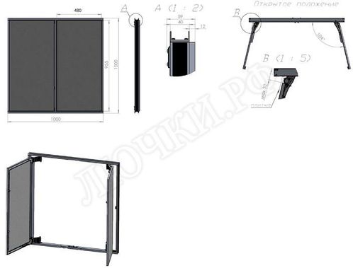 Люк под плитку Нажимной Секрет-Лайт 200*800 Люк под плитку Нажимной Секрет-Лайт 200*800