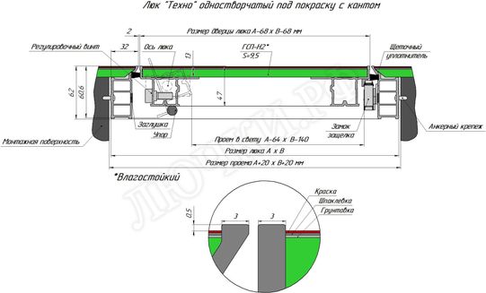 Люк под покраску Техно 700*1500 Люк под покраску Техно 700*1500
