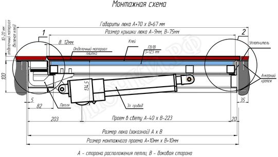 Напольный люк с электроприводом 1050*850 Напольный люк с электроприводом 1050*850