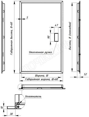 Люк сантехнический Элит усиленный 1 мм с магнитом, 1 створка 200*1500, RAL 9003 муар Люк сантехнический Элит усиленный 1 мм с магнитом, 1 створка 200*1500, RAL 9003 муар